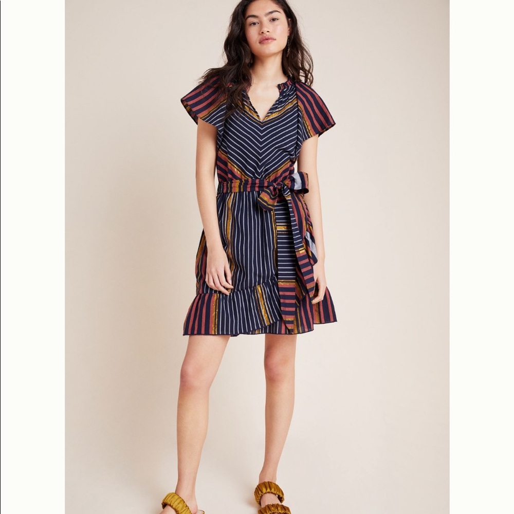 Anthropologie Sibyl Shimmer Dress Sz L